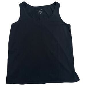 Pure Jill Easy Tank Black Tank Top Women's Size SP Pima Cotton Relaxed